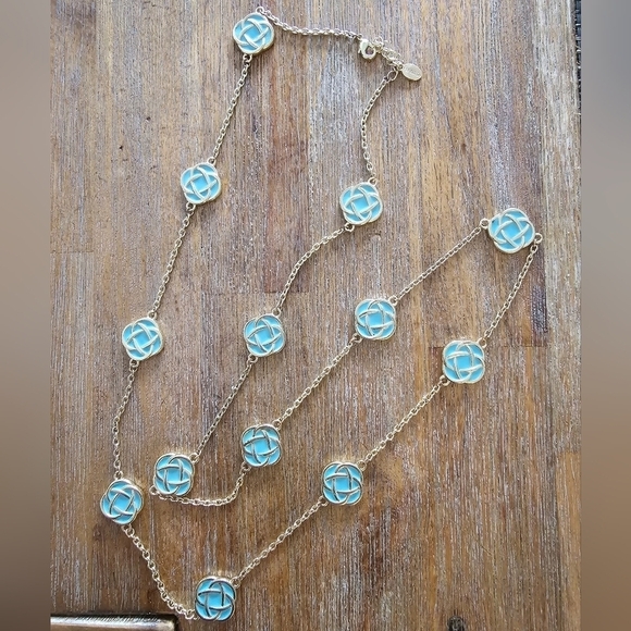 The Murphy Necklace in Gold and Aqua by Fornash - Picture 3 of 6